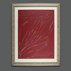 1990s Abstract Contemporary Piero Dorazio Signed Original Wonk on Paper