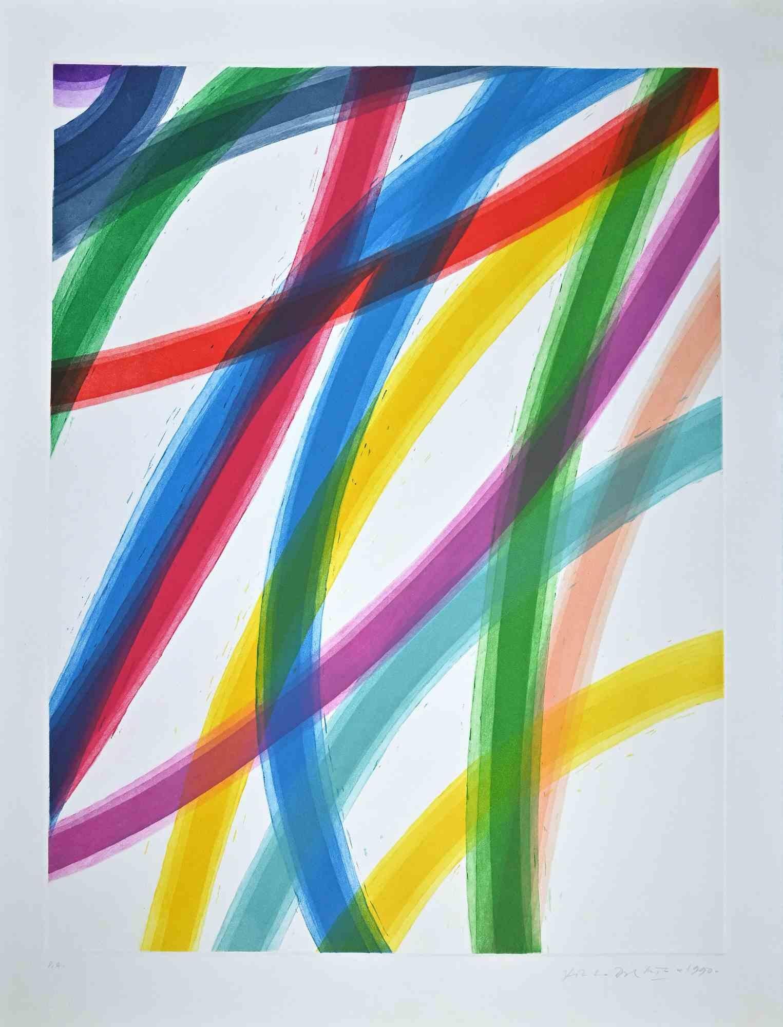 Composition abstraite est une gravure et aquatinte en couleur sur papier, réalisée en 1990 par le maître graphique italien Piero Dorazio (Rome, 1927 - Perugia, 2005).

Signé et daté au crayon " Piero Dorazio 1990 " dans la marge inférieure