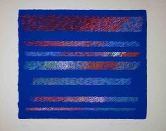 Blue Armony - Original Lithograph by Piero Dorazio - 1997