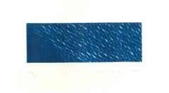 Blue Composition - Original Aquatint by Piero Dorazio - 1984