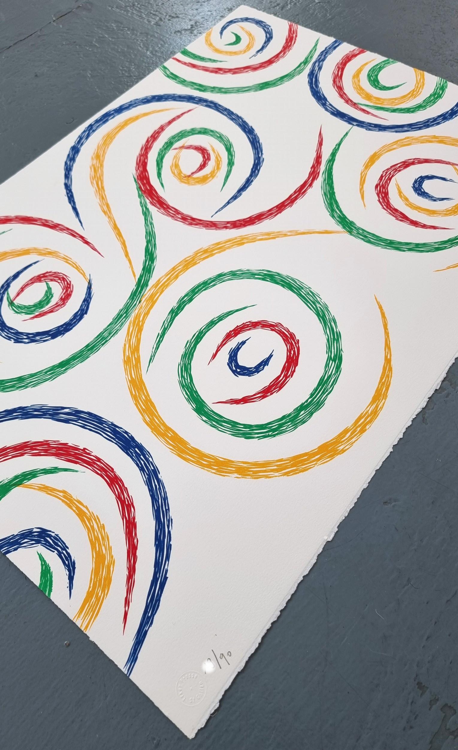 Cercles du Matin (Circles du Matin) - Peinture de champ en couleur, abstraction lyrique - Abstrait Print par Piero Dorazio