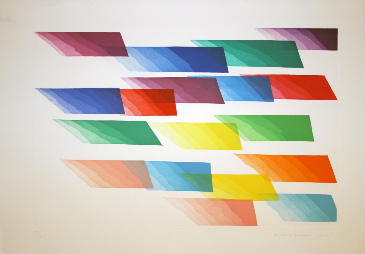Color fax 3 - Print by Piero Dorazio