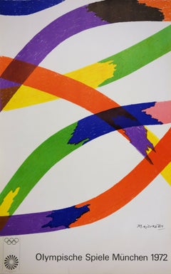 Vintage Colored Ribbons - Lithograph (Olympic Games Munich 1972)