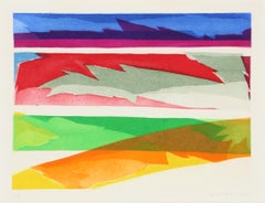 Colorful Abstract Aquatint Etching by Piero Dorazio 1971