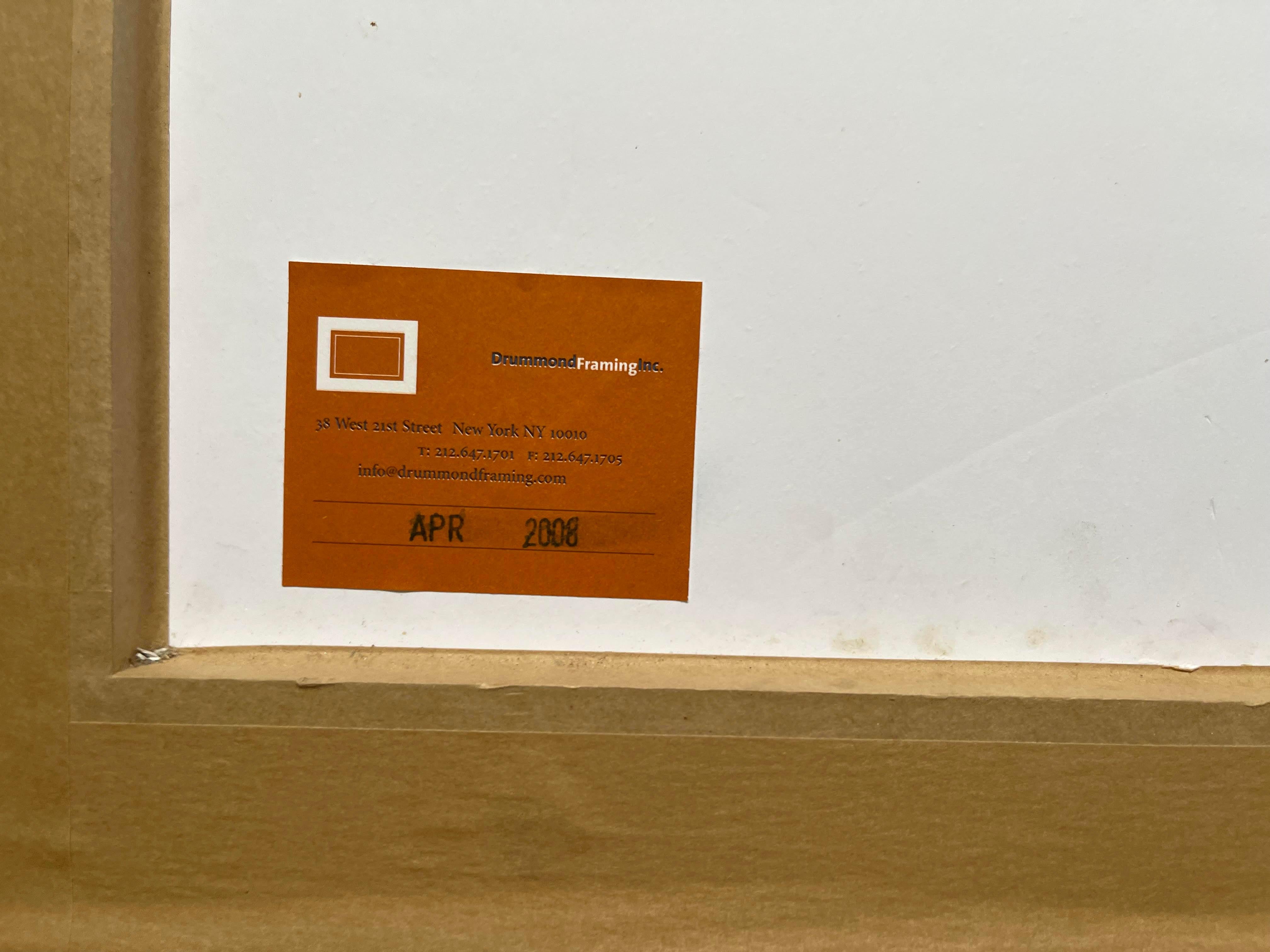 Abstracción geométrica, litografía de la colección Ex-Bank of New York SIgned/N Enmarcada en venta 2
