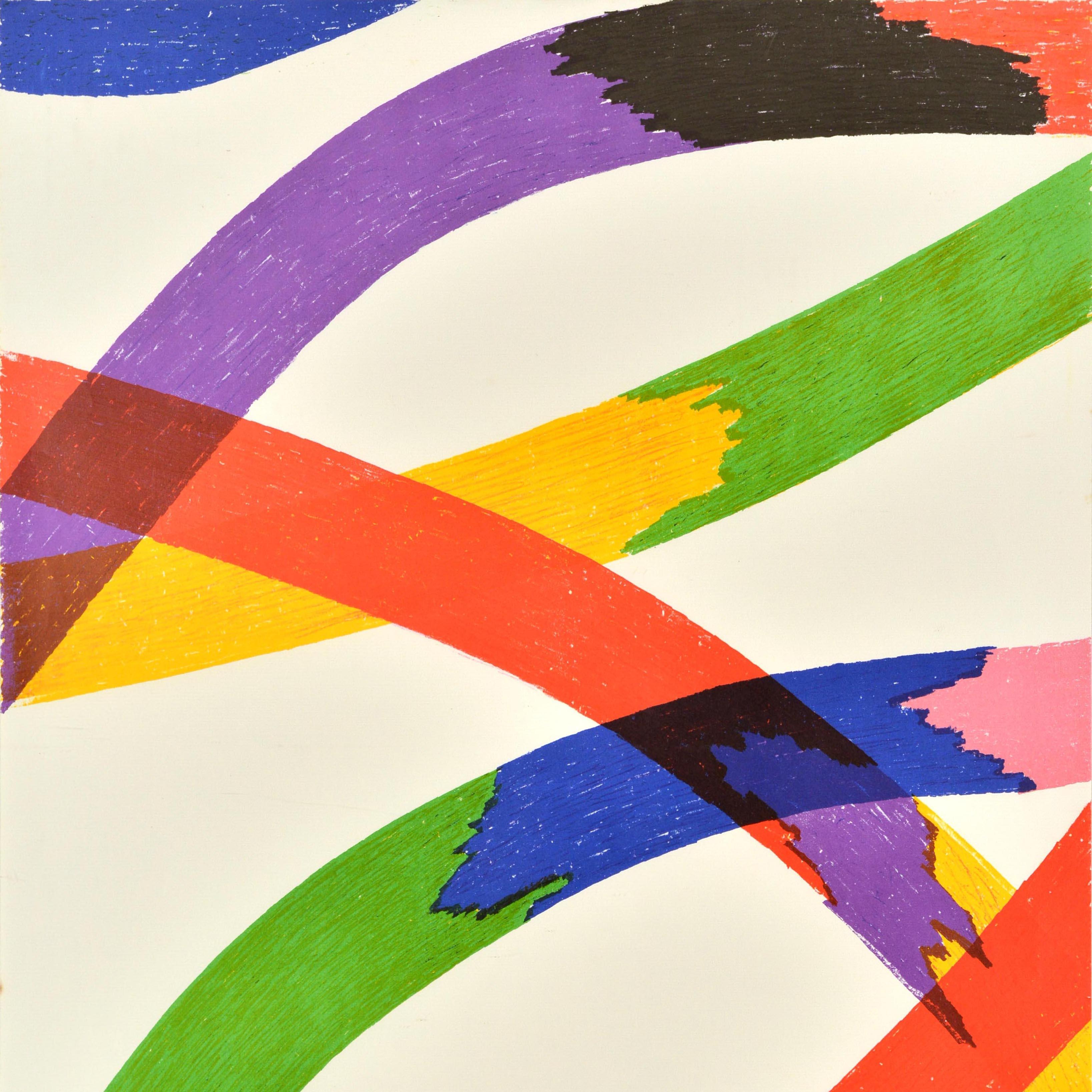 Affiche sportive originale des Jeux olympiques de Munich de 1972, lignes colorées Piero Dorazio en vente 2