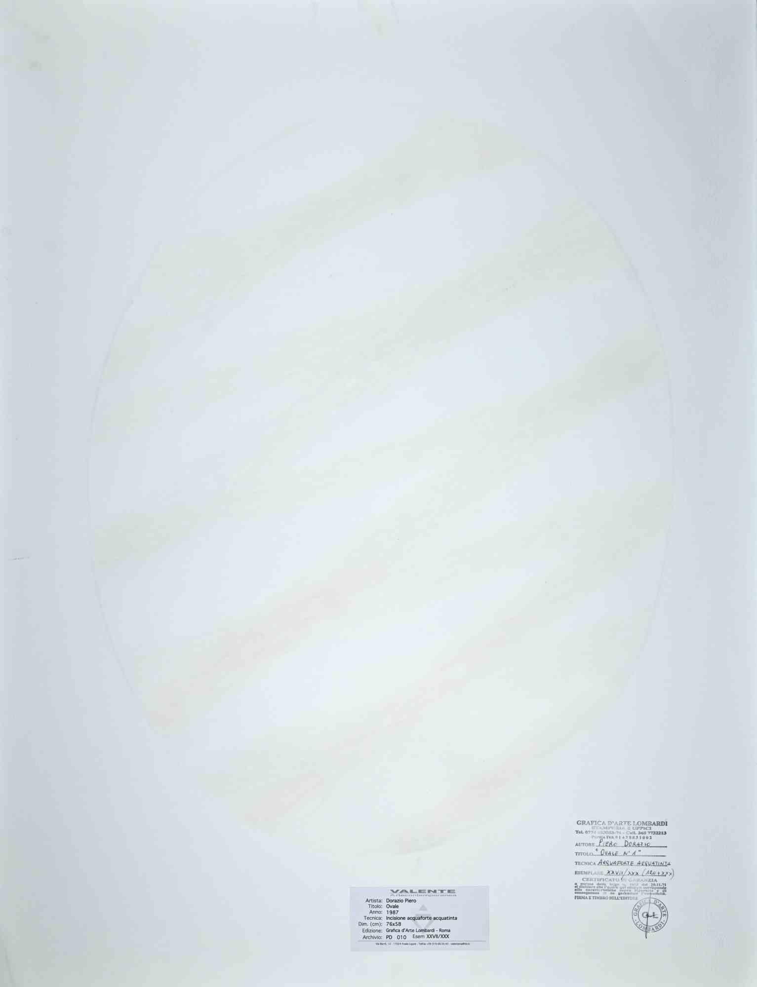 Oval -  Etching by Piero Dorazio - 1987 For Sale 1