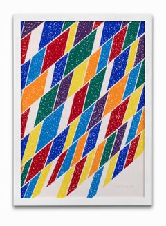Lithographie abstraite géométrique polygonale de Piero Dorazio