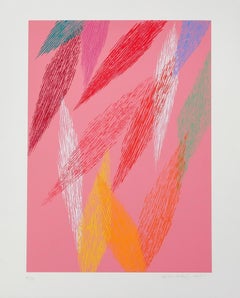 Pink Abstract, Signed Colorful Screenprint by Piero Dorazio