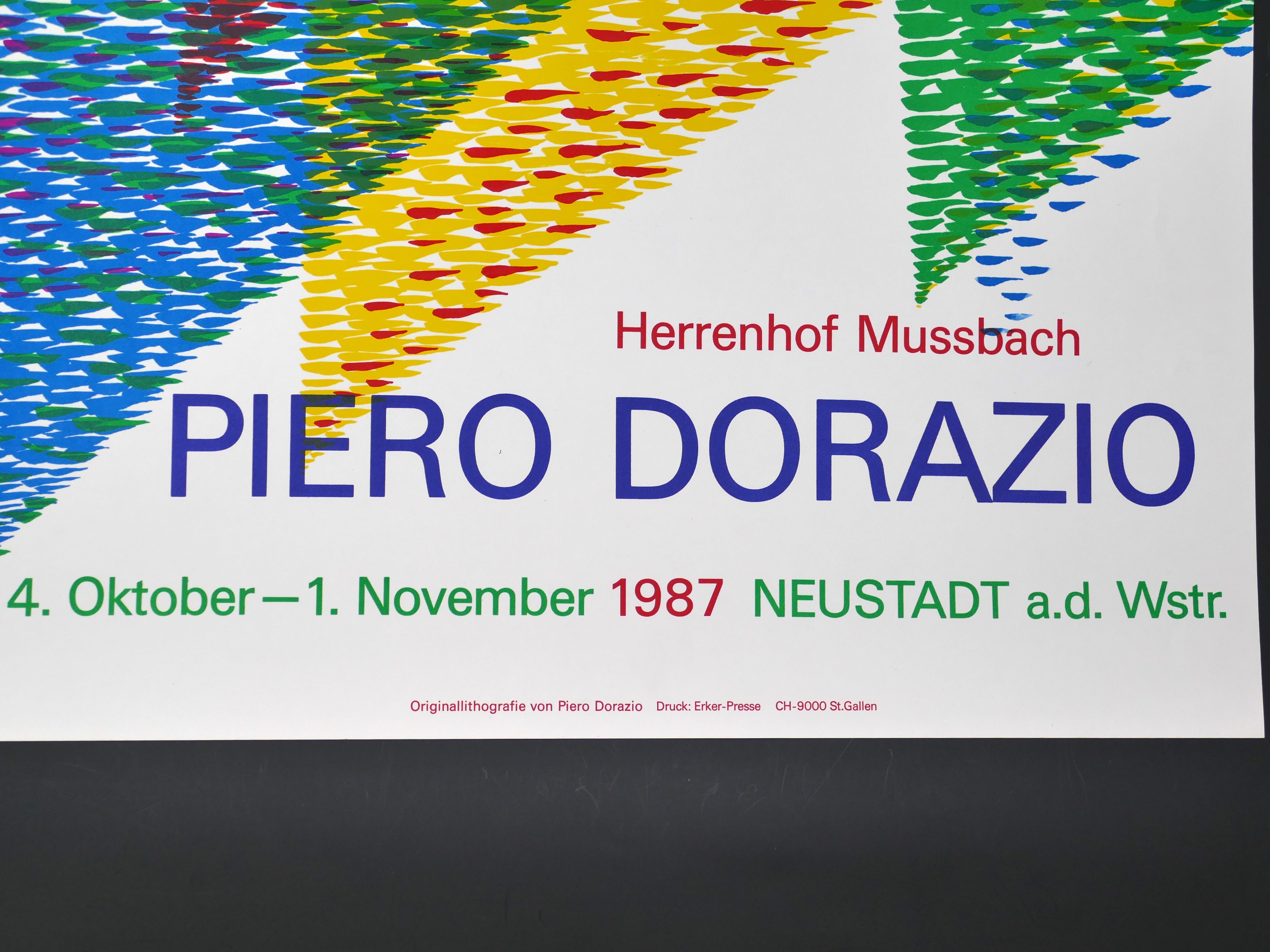 Poster for P. Dorazio's Exhibition in Herrenhof Musbach, Germany - Print by Piero Dorazio