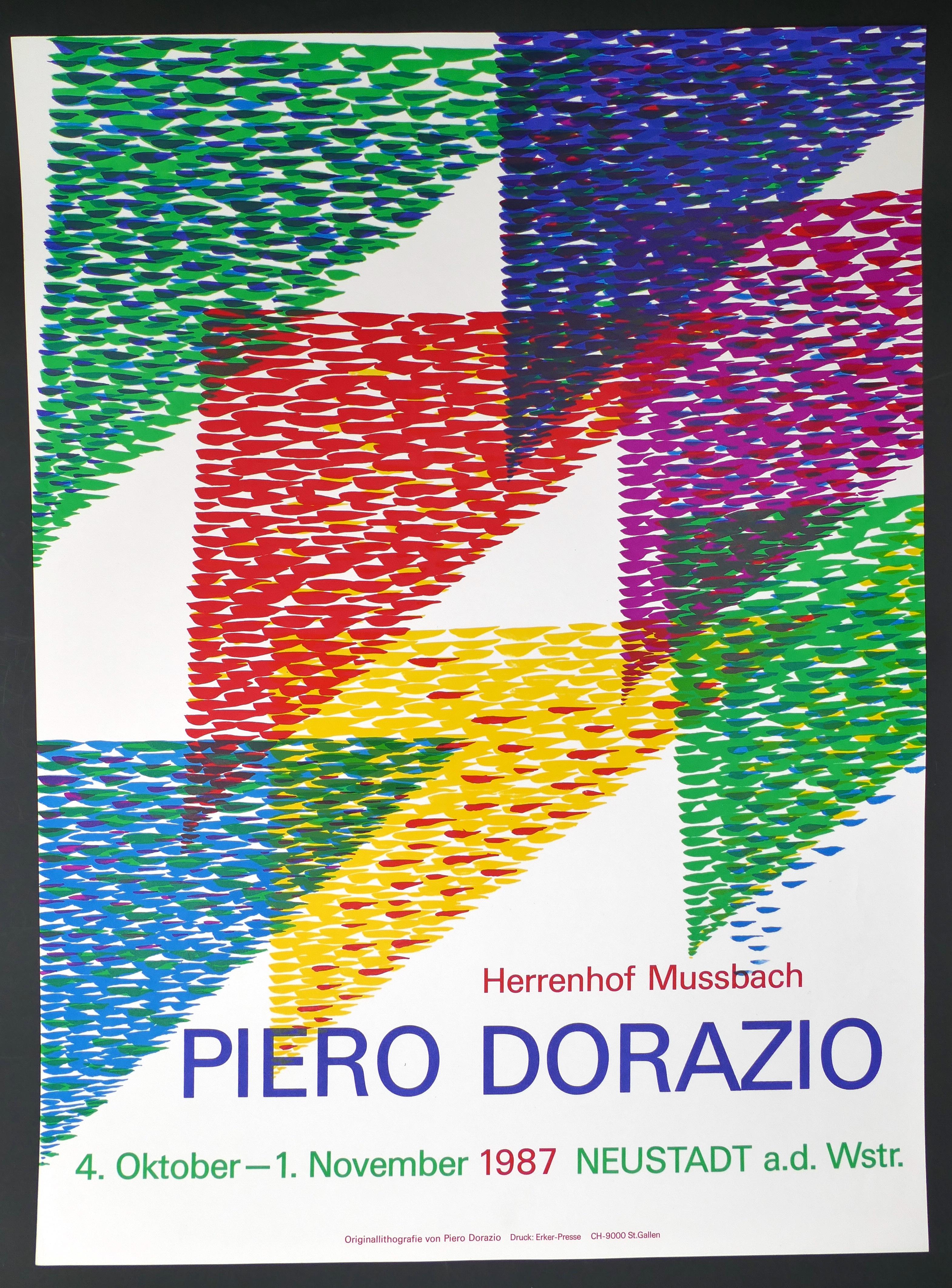 Piero Dorazio Abstract Print - Poster for P. Dorazio's Exhibition in Herrenhof Musbach, Germany