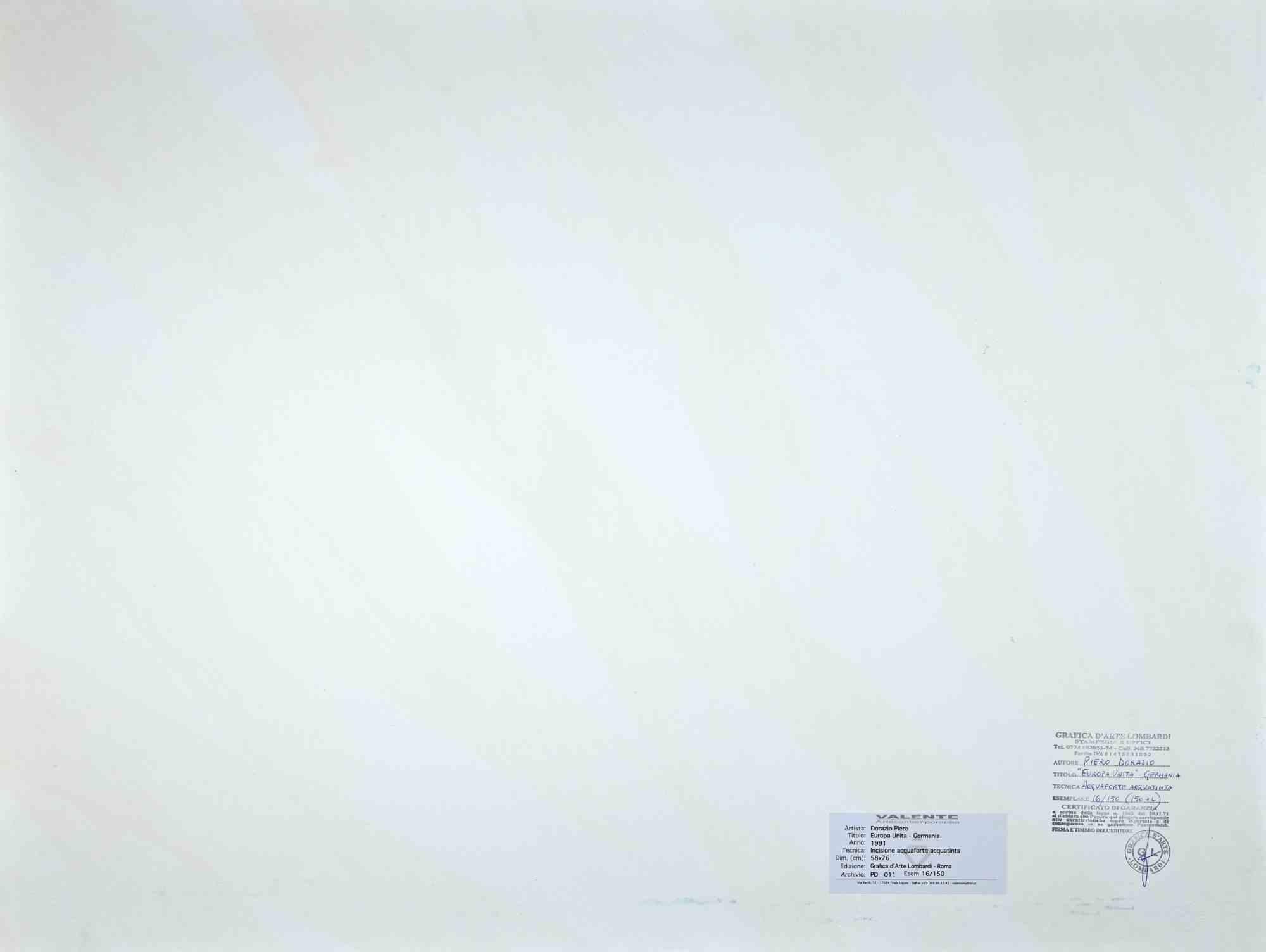 Europa Unita - Germania -  Acquaforte di Piero Dorazio - 1994 in vendita 1