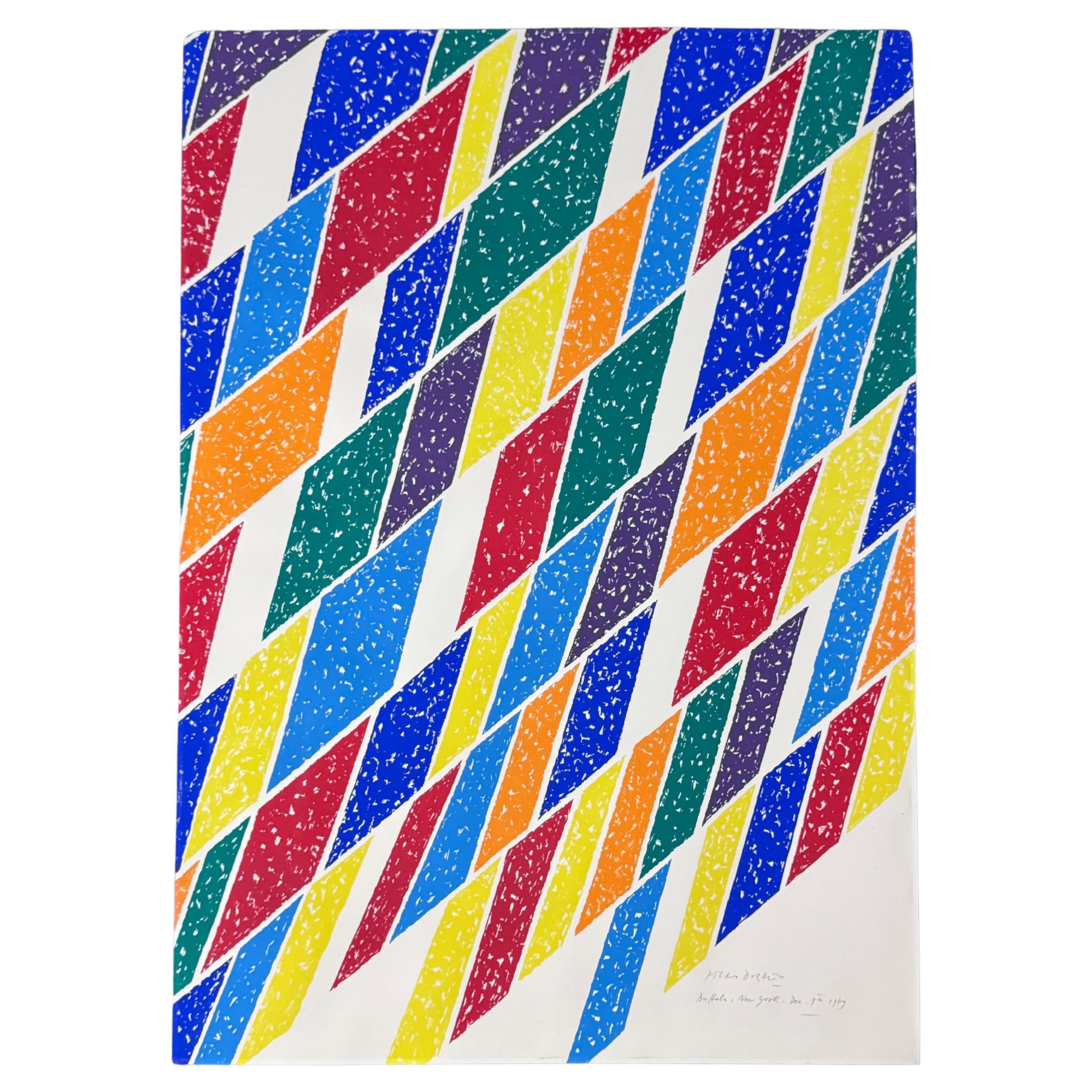 Piero Dorazio Large Signed Screenprint, Buffalo/Albright-Knox, 1979 For Sale