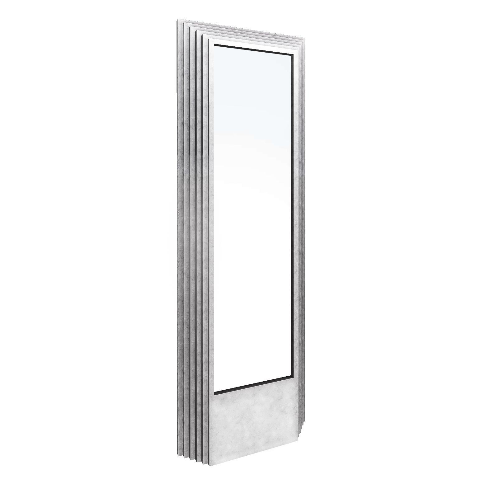 free standing silver mirror