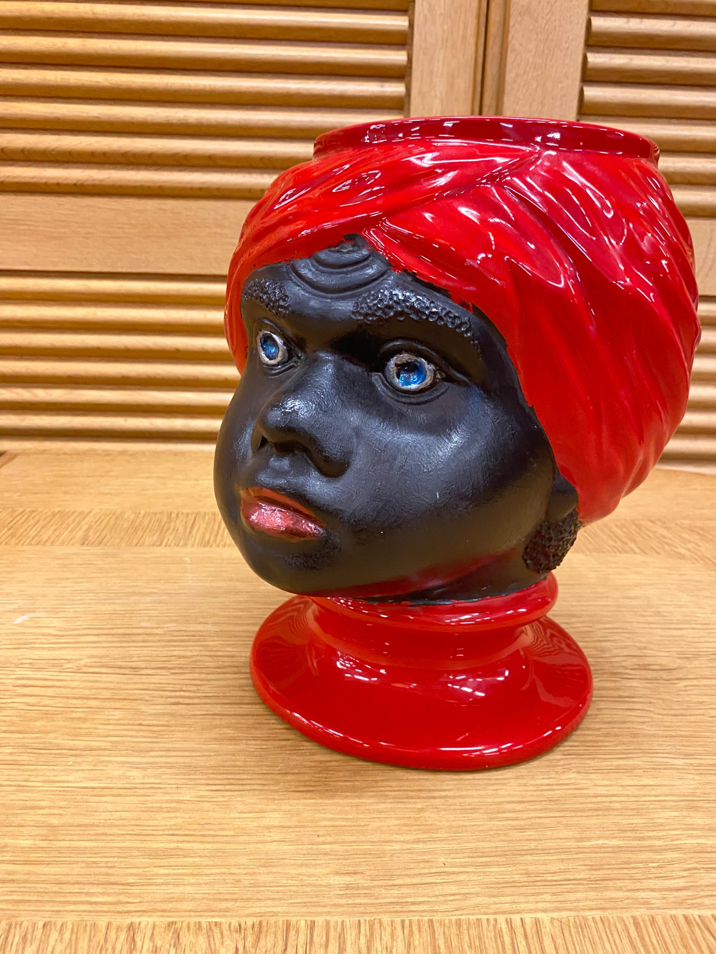 Piero Fornasetti, Ceramic Head Vase, circa 1960 In Good Condition In Saint-Ouen, FR