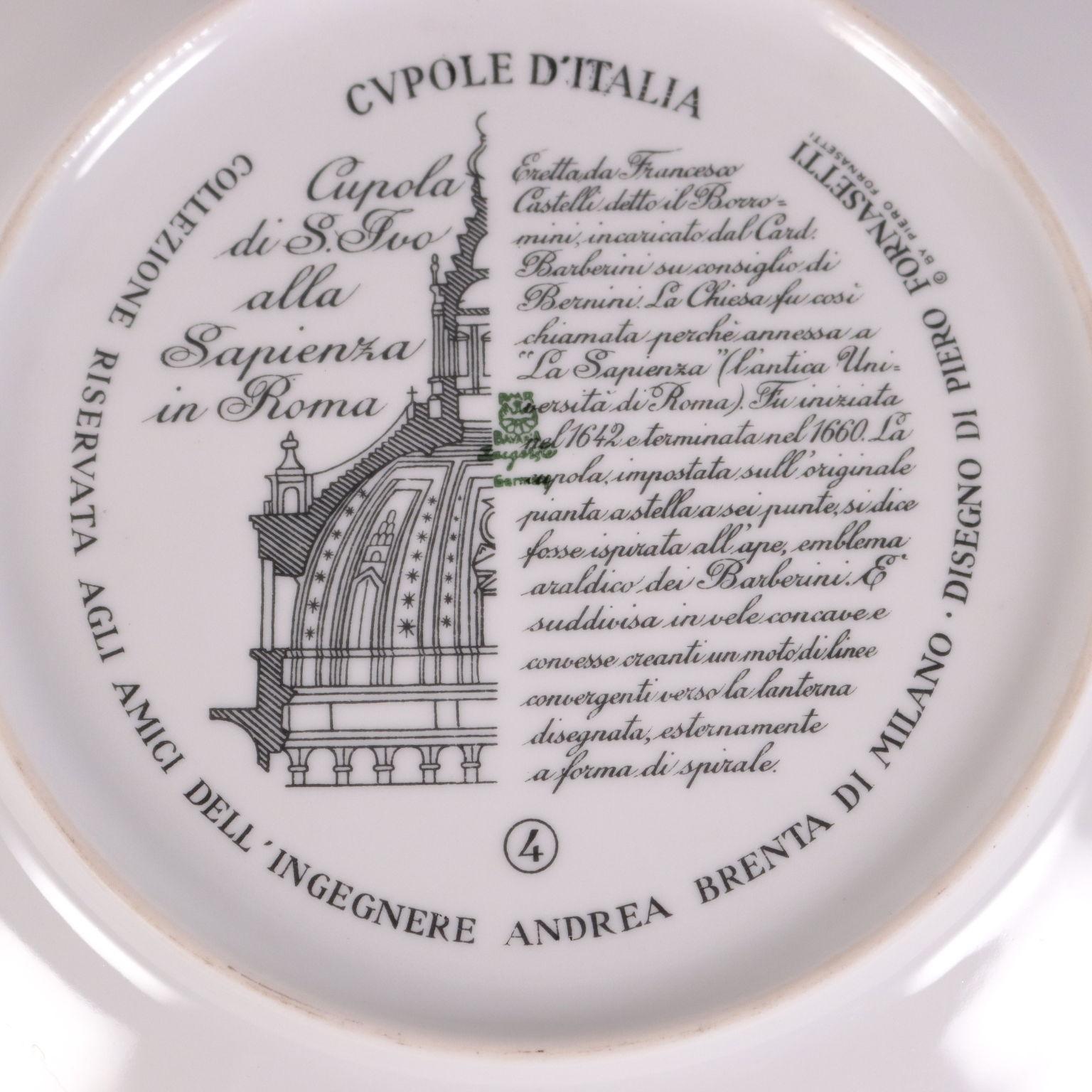 Piero Fornasetti '1913-1988' Plate Porcelain Milan, Italy, 1960s In Good Condition In Milano, IT