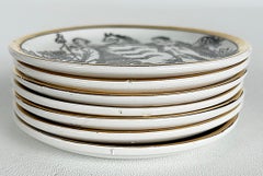 Piero Fornasetti 1950s Emblems of the States Set di 7 sottobicchieri, Italia