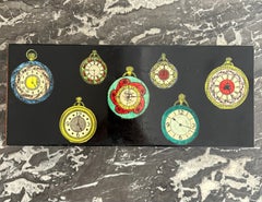 Piero Fornasetti , Años 50, Italiano, Caja de metal pintado y esmaltado