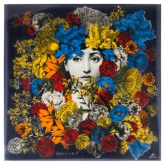 Piero Fornasetti Acrylic Coffee Table on Iron Base, Italy, 1970s