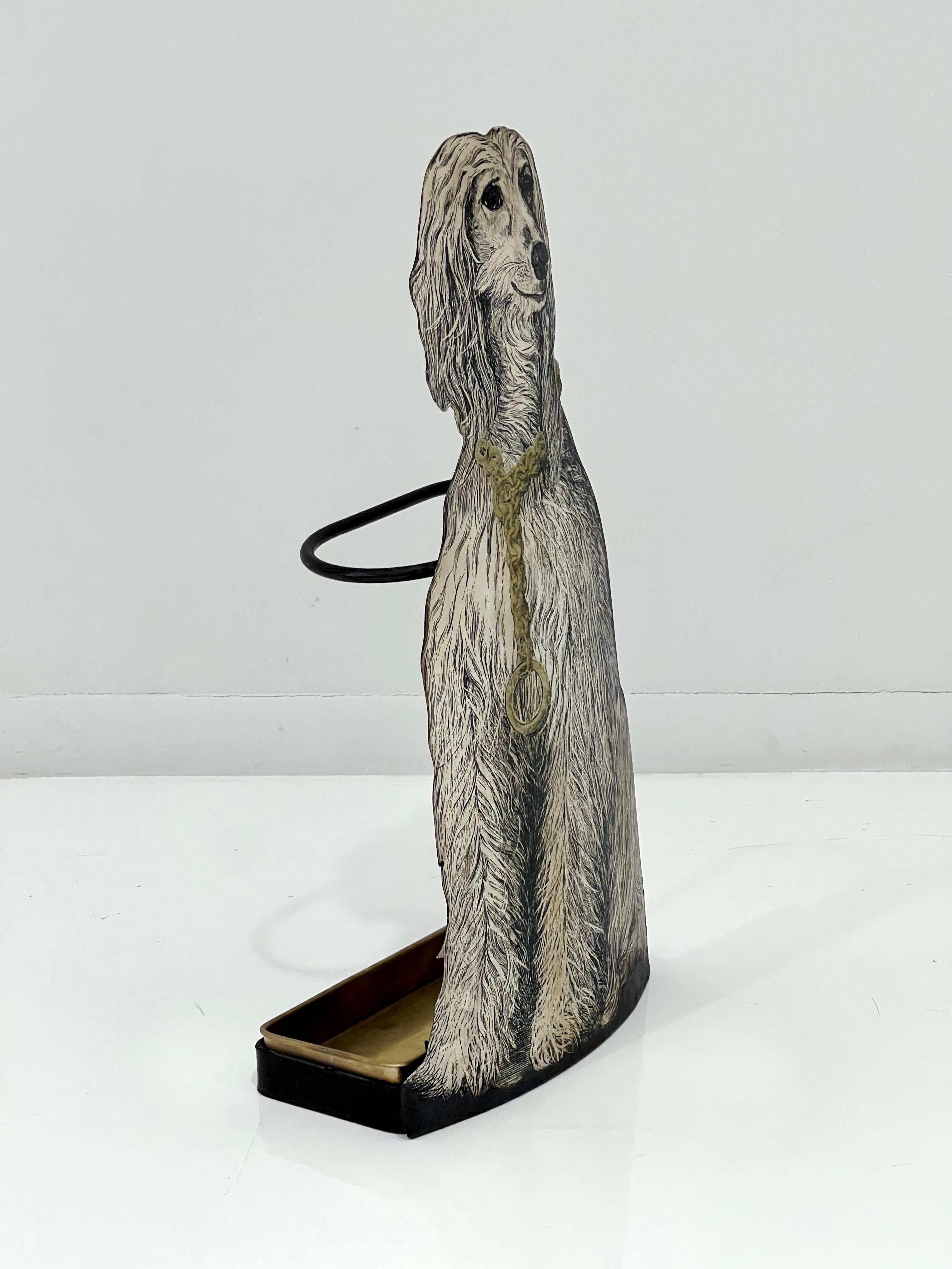 Italian Piero Fornasetti 'Afghan Hound' Umbrella Stand For Sale