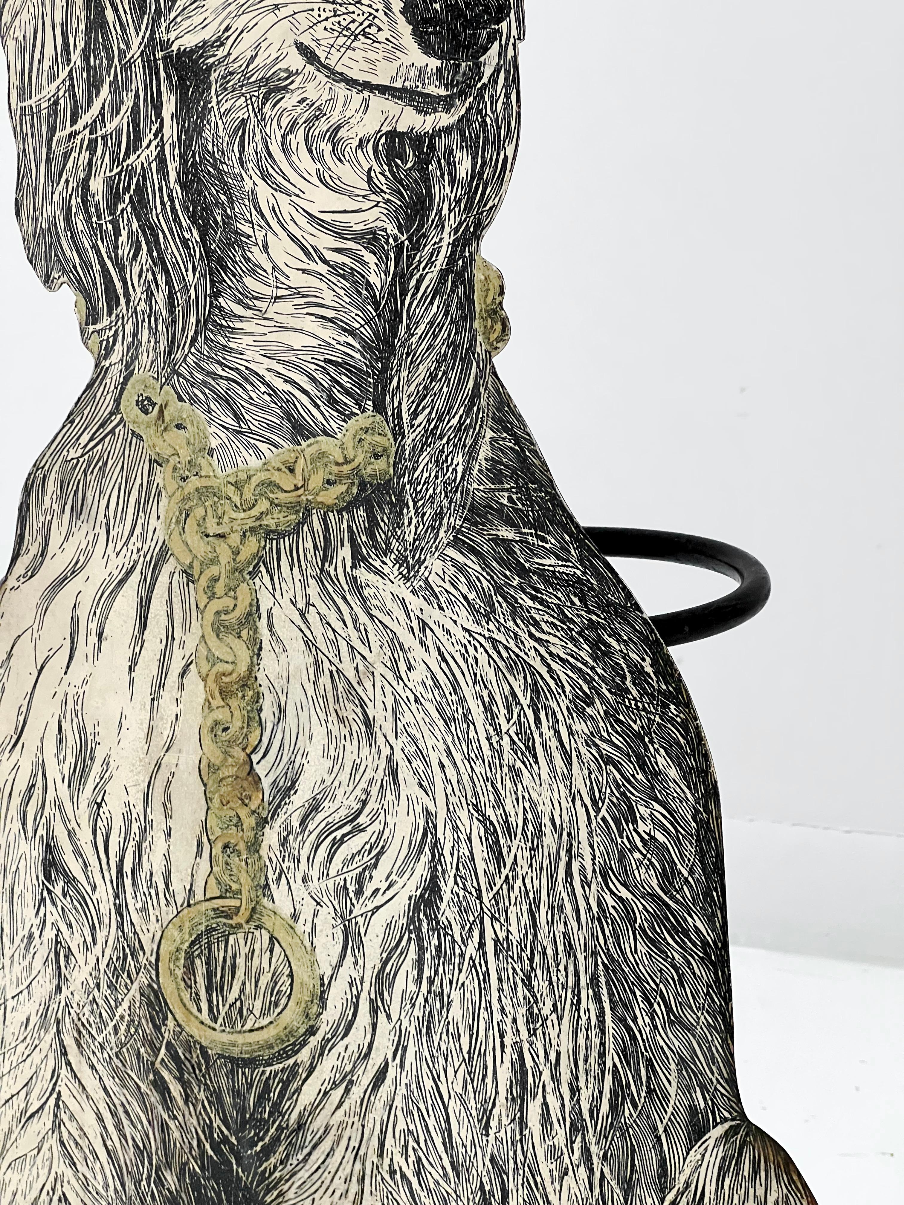 Metal Piero Fornasetti 'Afghan Hound' Umbrella Stand For Sale
