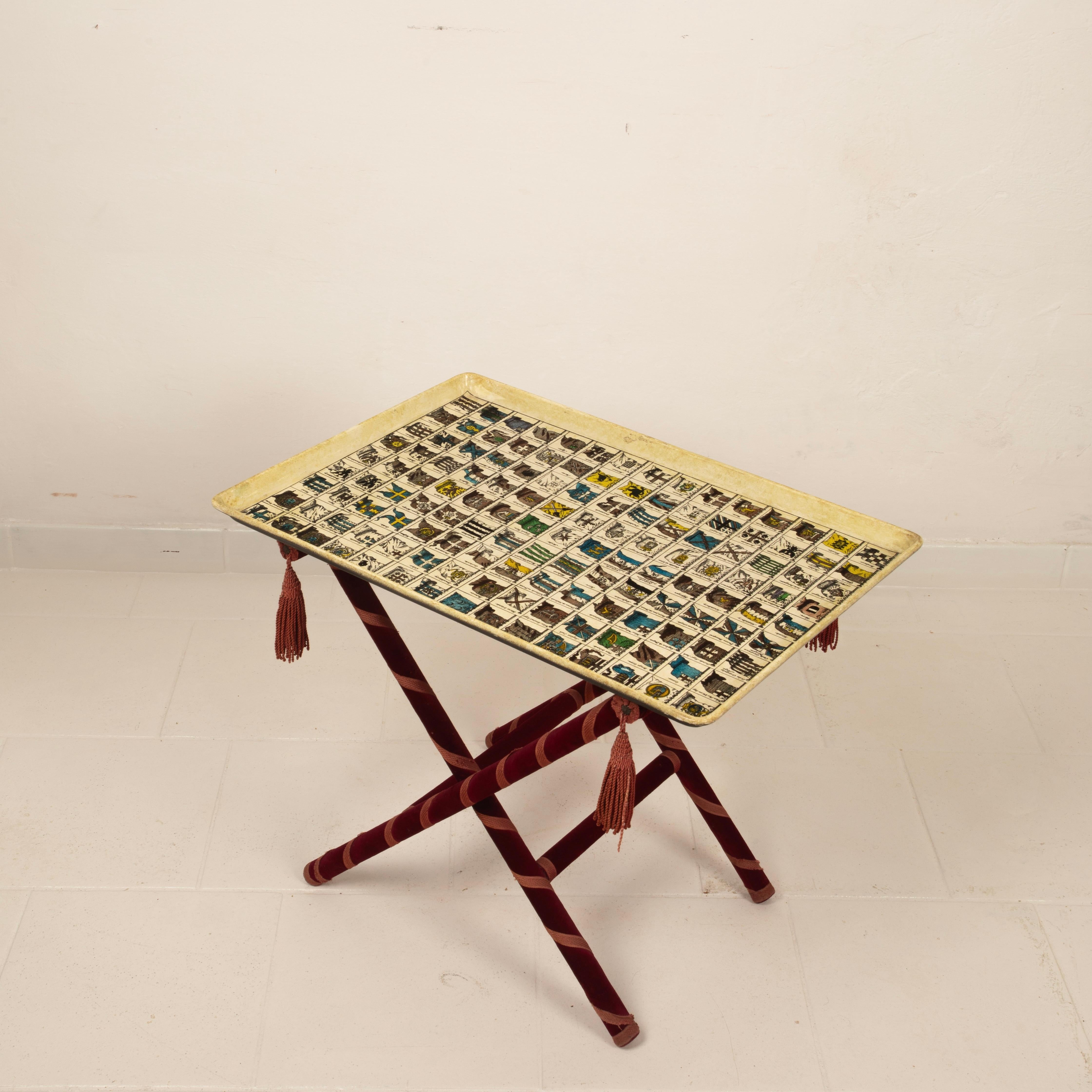 Table à plateau Araldiche de Piero Fornasetti, 1950 7