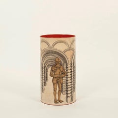Piero Fornasetti, Architettura con Armatura Corbeille à papier à couvercle, vers 1960