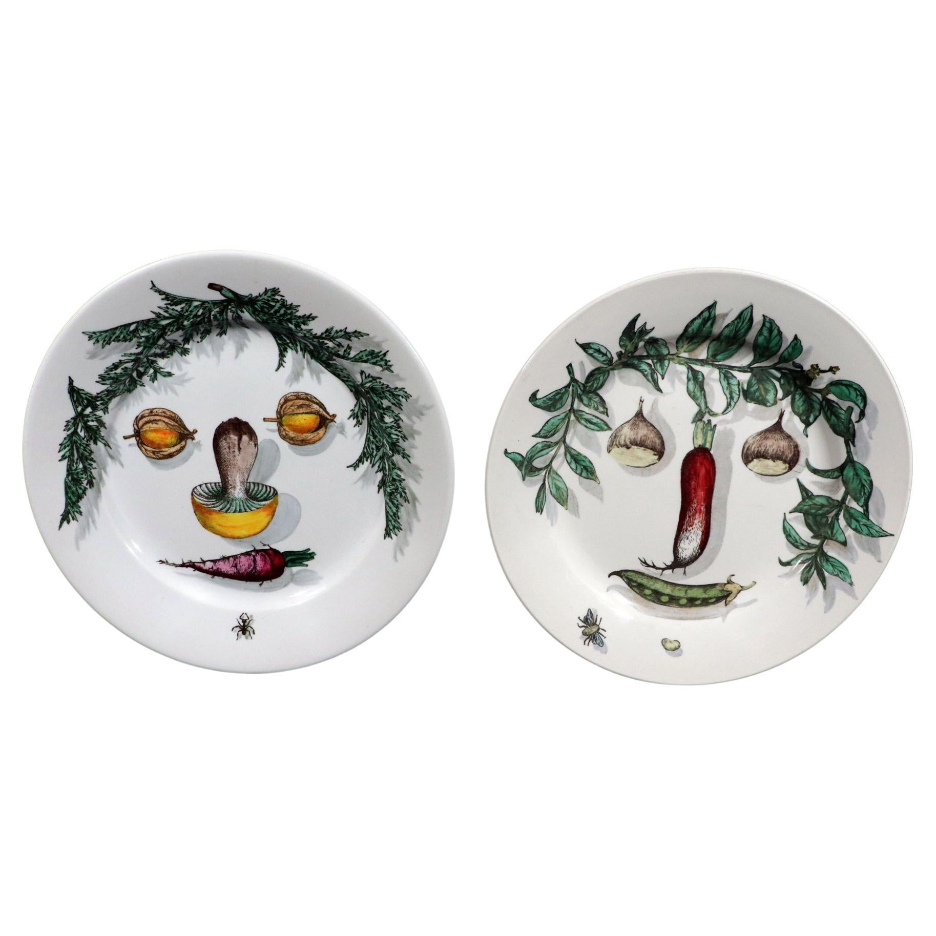 Piero Fornasetti Assiettes à légumes Arcimboldesca, d'après Giuseppe Arcimboldo en vente