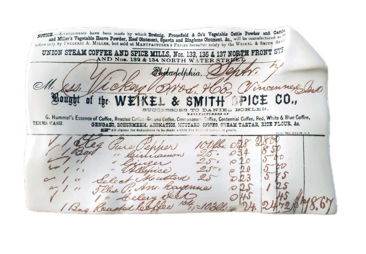 Cendrier de Piero Fornasetti représentant un Bill of Sale de Weikel & Smith, Philadelphie en vente 1