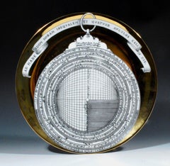 Piero Fornasetti Porcelain Astrolabe Plate, Number Twelve in Astrolabio Series