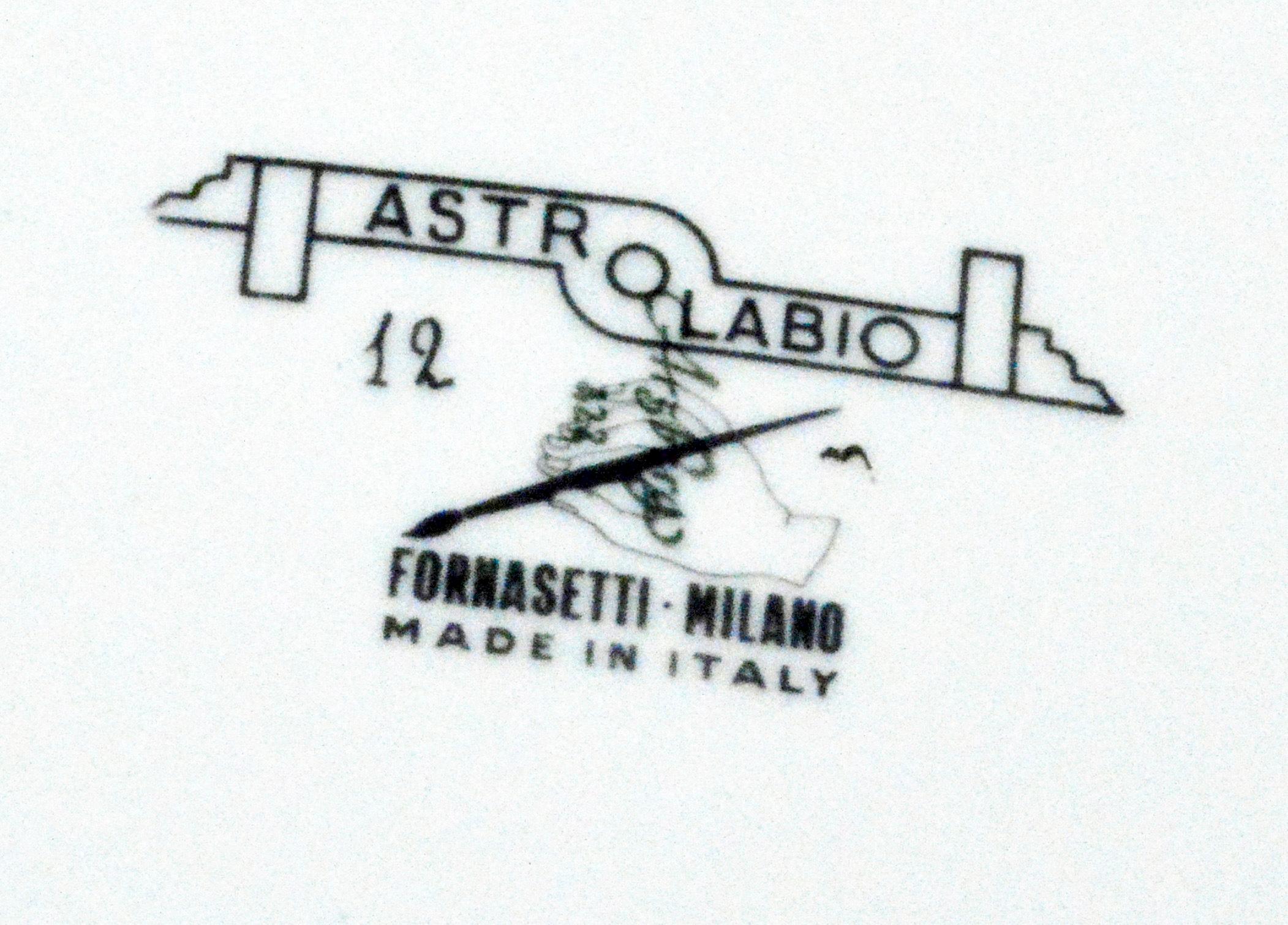 Piero Fornasetti Porcelain Astrolabe Plate, Number Twelve in Astrolabio Series In Good Condition In Downingtown, PA