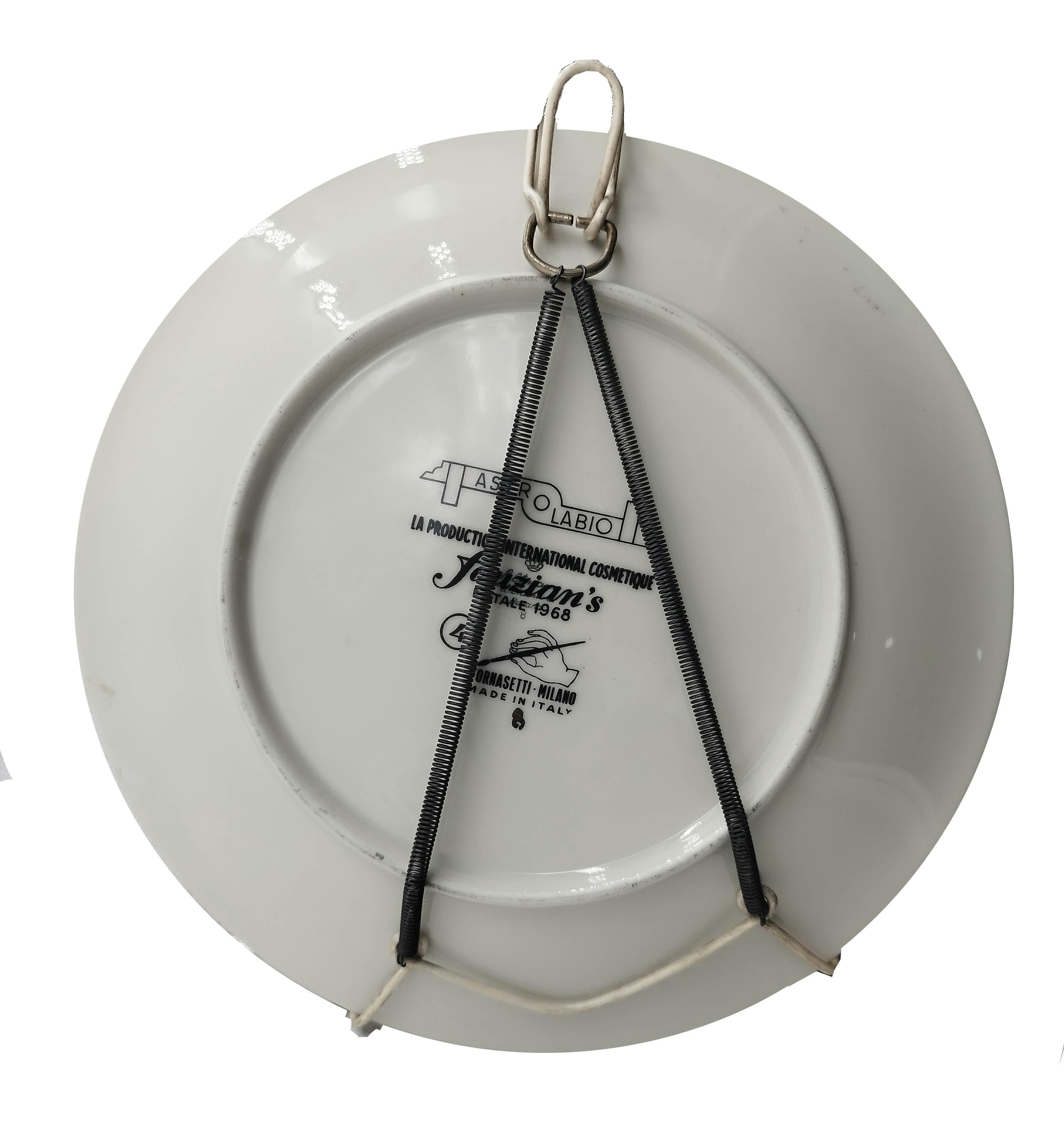 Piero Fornasetti Astrolabe Porcelain Plate 1968 In Good Condition For Sale In Naples, IT