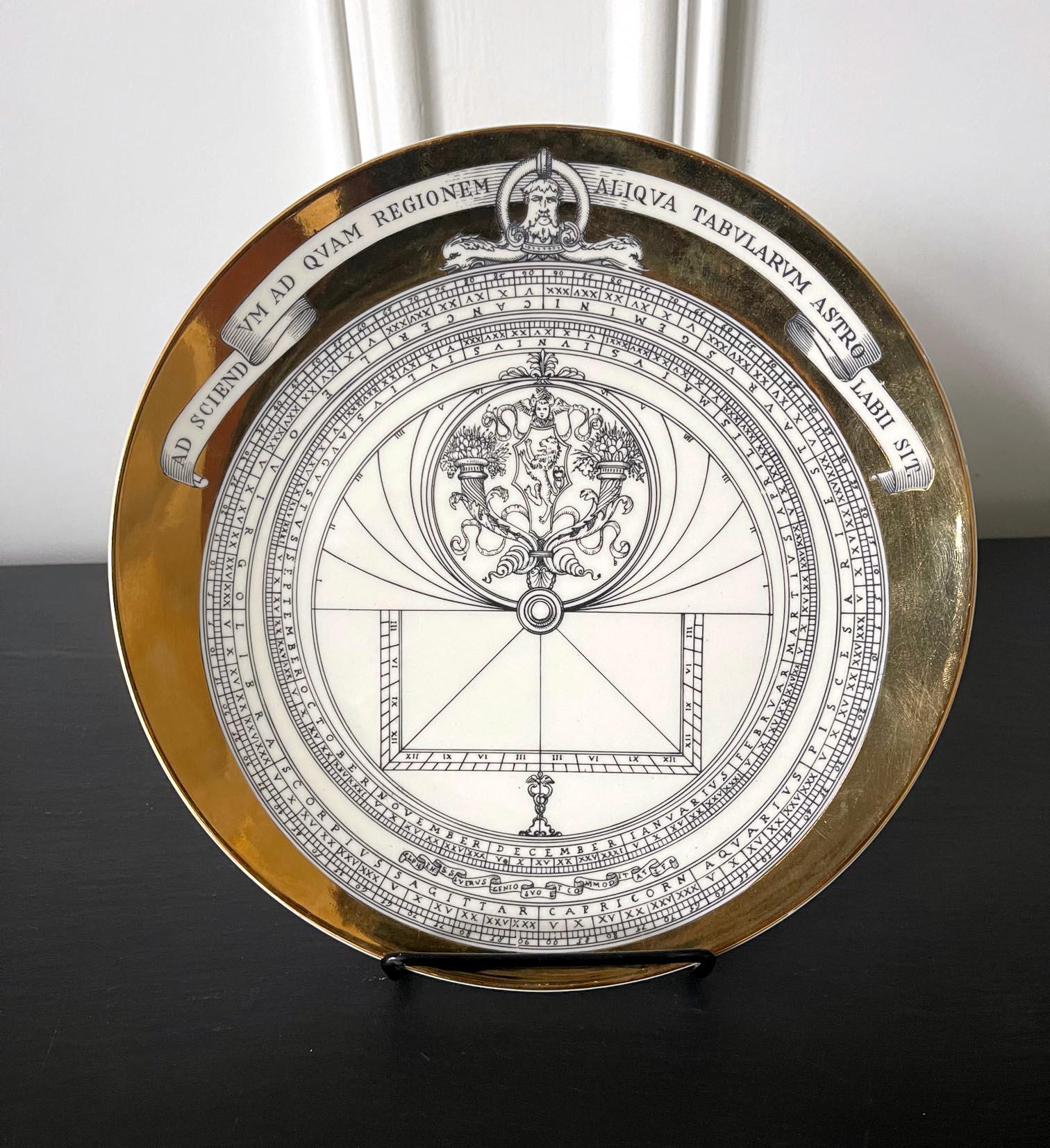 Piero Fornasetti Astrolabe Porcelain Plate, 1967 For Sale 1