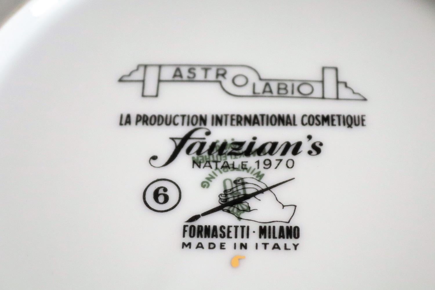 Piero Fornasetti Astrolabio Signed Porcelain Plate No. 6, Christmas, 1970 1