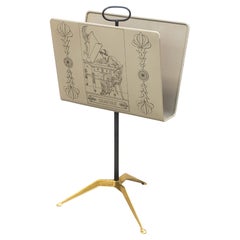 Piero Fornasetti Attributed Gravure Italian Mid Century Modern Magazine Stand