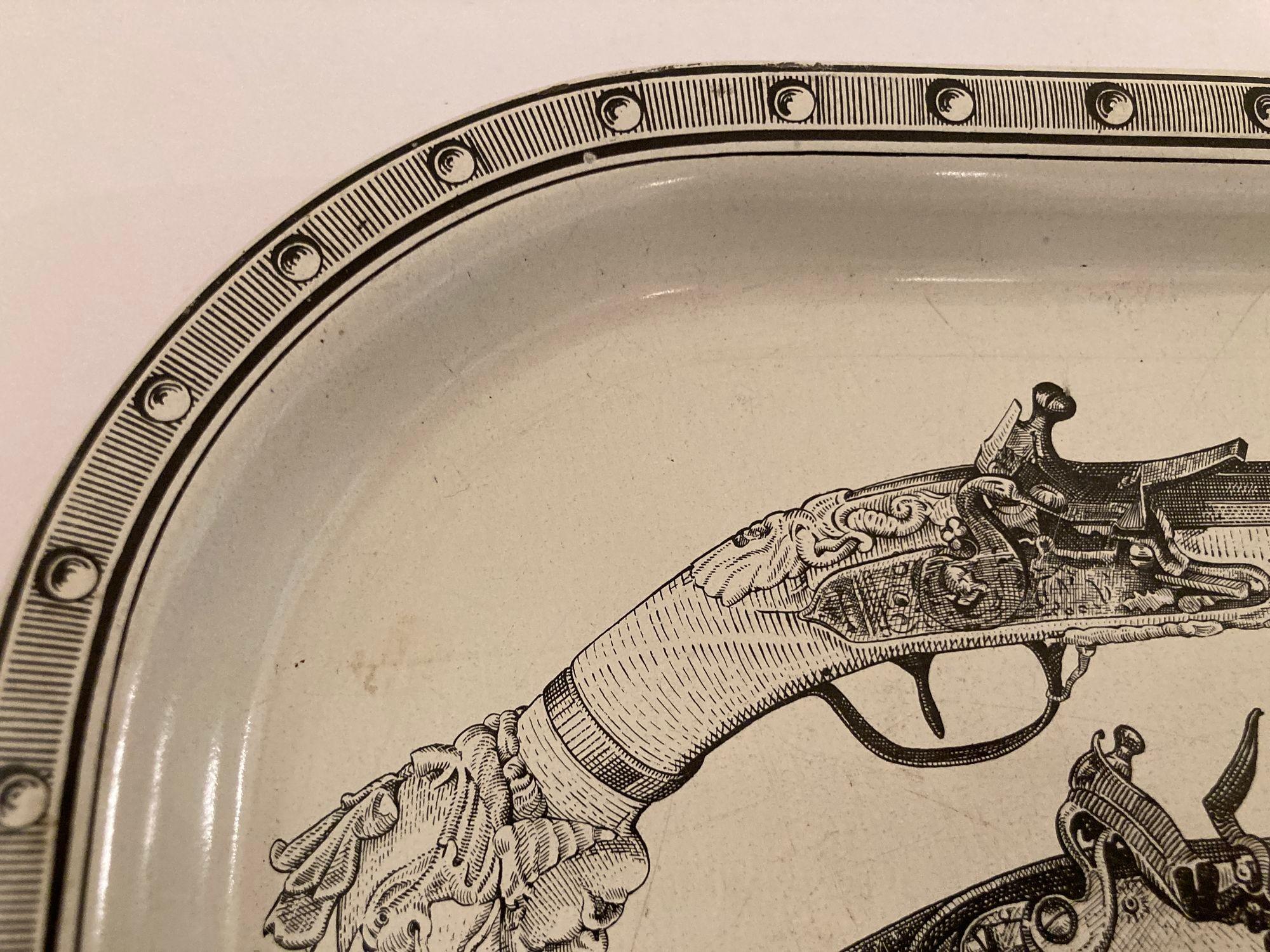 Piero Fornasetti Attributed Pistol Barware Metal Serving Tray, 1960s For Sale 7