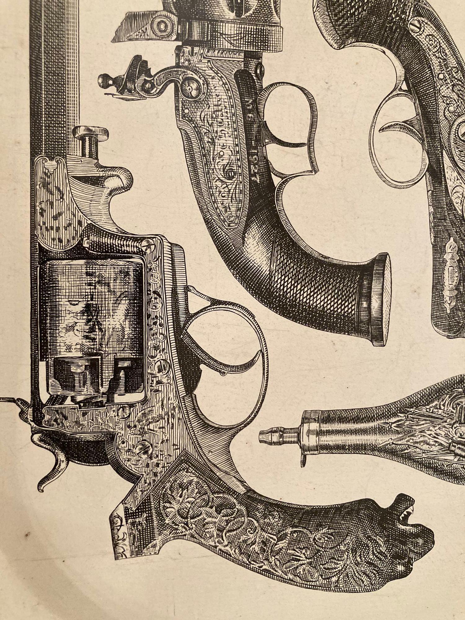 Piero Fornasetti zugeschriebenes Serviertablett aus Metall mit Pistolen und Bargeschirr, 1960er Jahre im Angebot 2