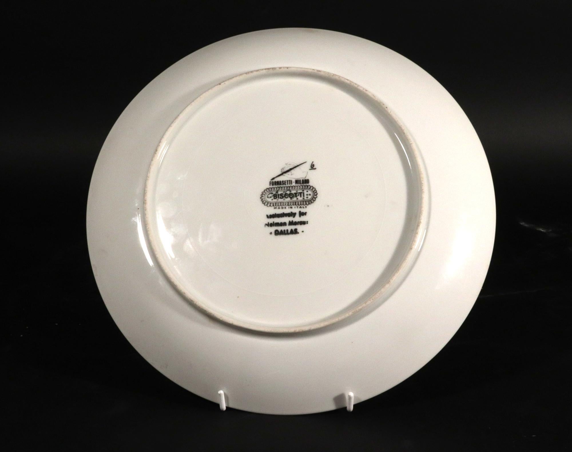 Ceramic Piero Fornasetti Biscotti Pattern Porcelain Plate, Trompe l'oeil Cookies For Sale