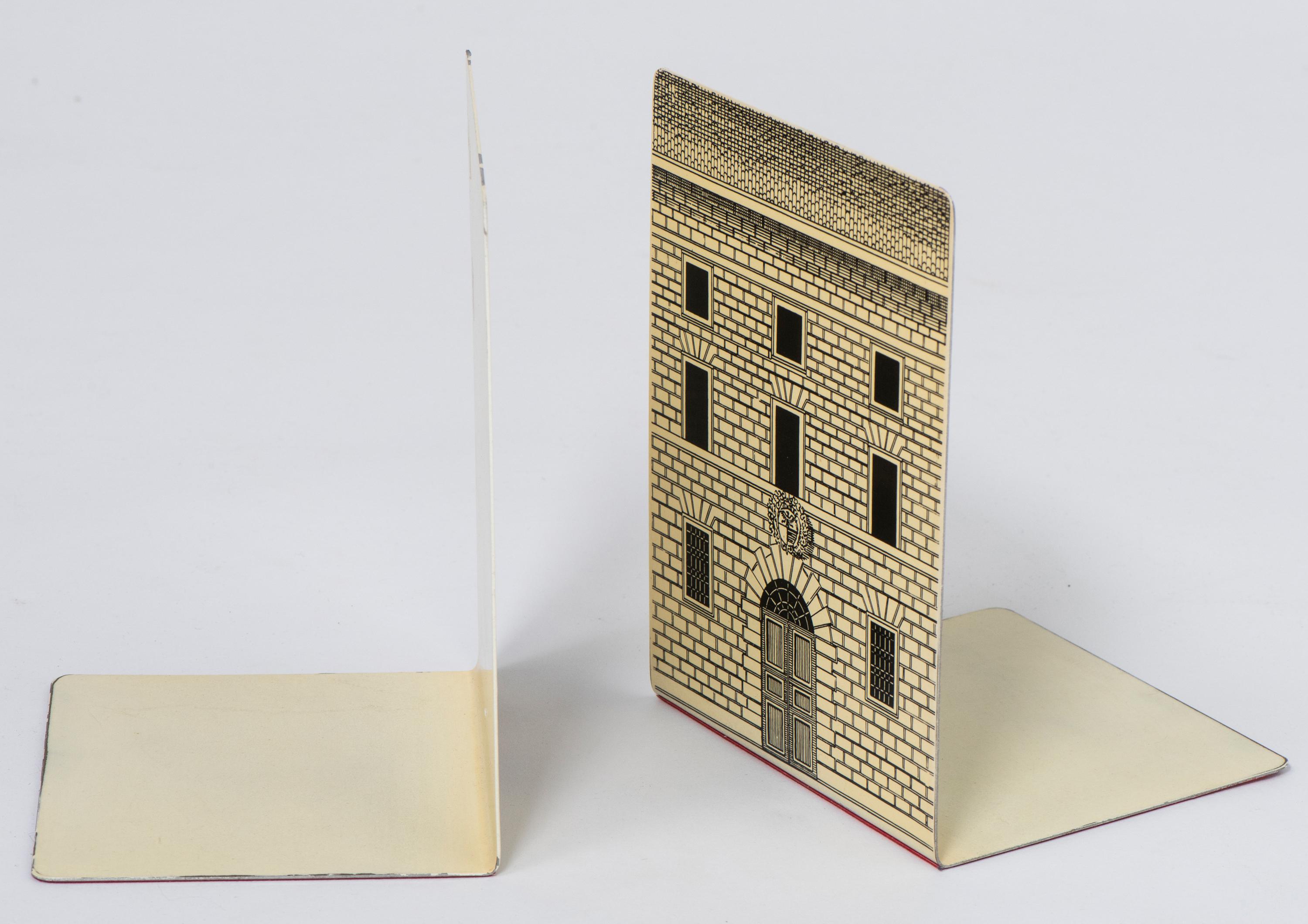 Italian Piero Fornasetti Bookends “Architettura”, Italy, circa 1960