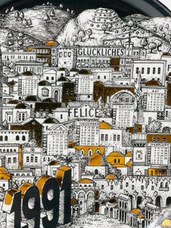 Piero Fornasetti Calendar Porcelain Plate for the Year 1991