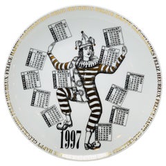 Vintage Piero Fornasetti Calendar Porcelain Plate for the Year 1997