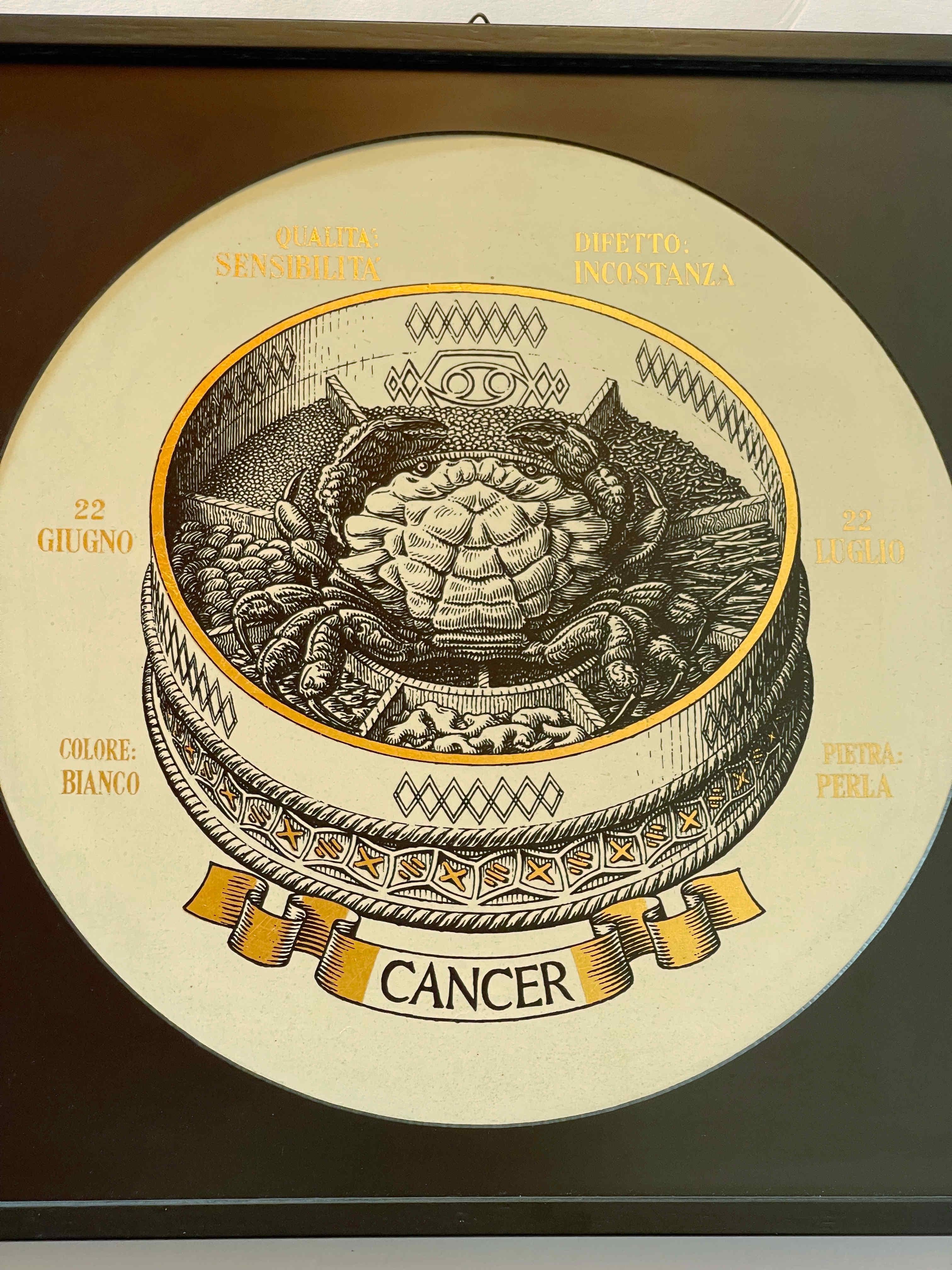 20th Century FORNASETTI Zodiac Cancer Print For Sale
