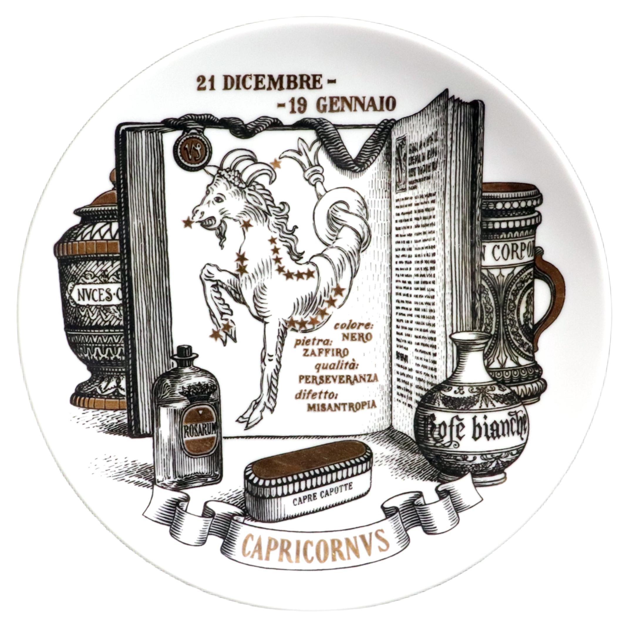 Piero Fornasetti Plato de porcelana del zodíaco Capricornio, La farmacopea del zodíaco