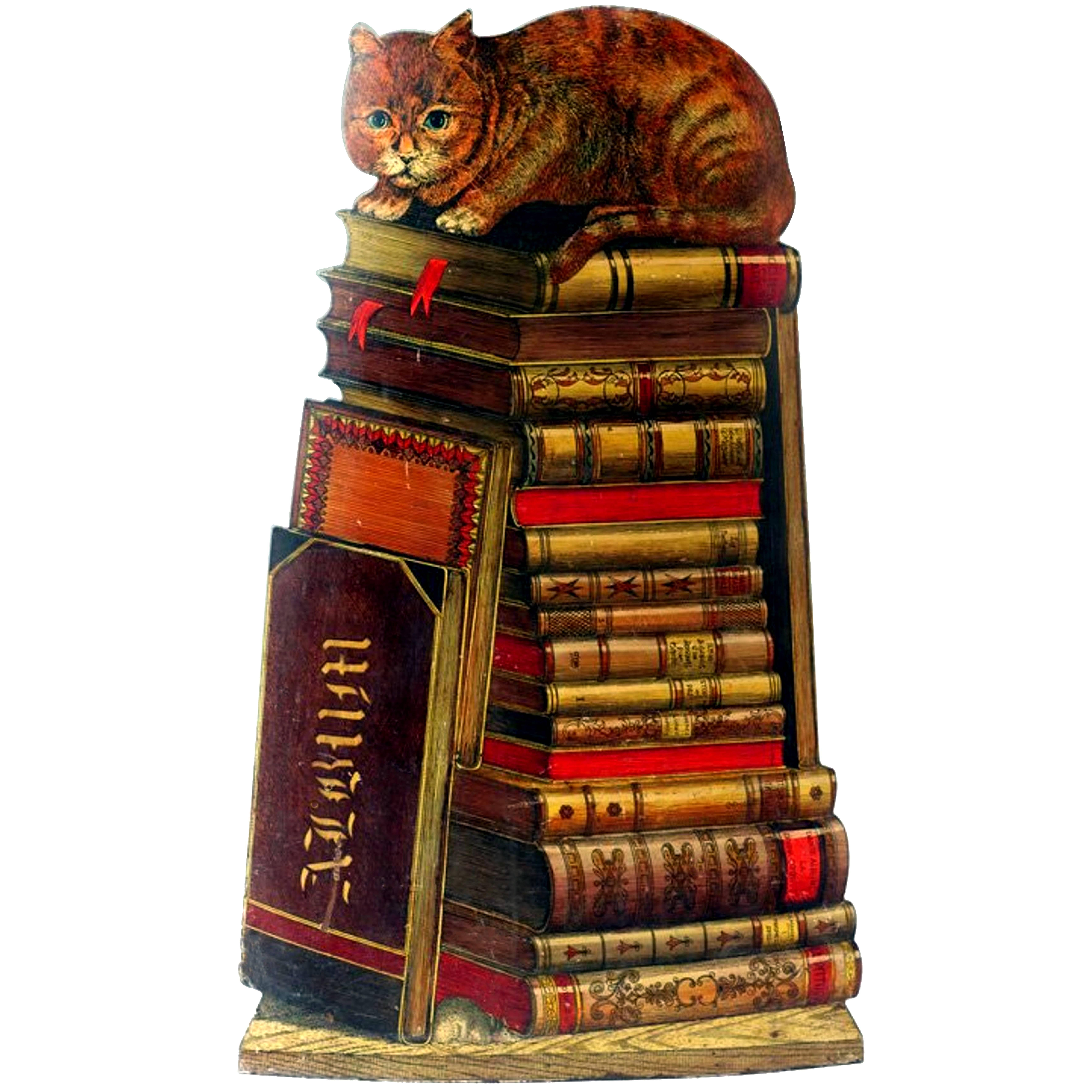 Piero Fornasetti Cat on Books Metal Umbrella Stand, 1960