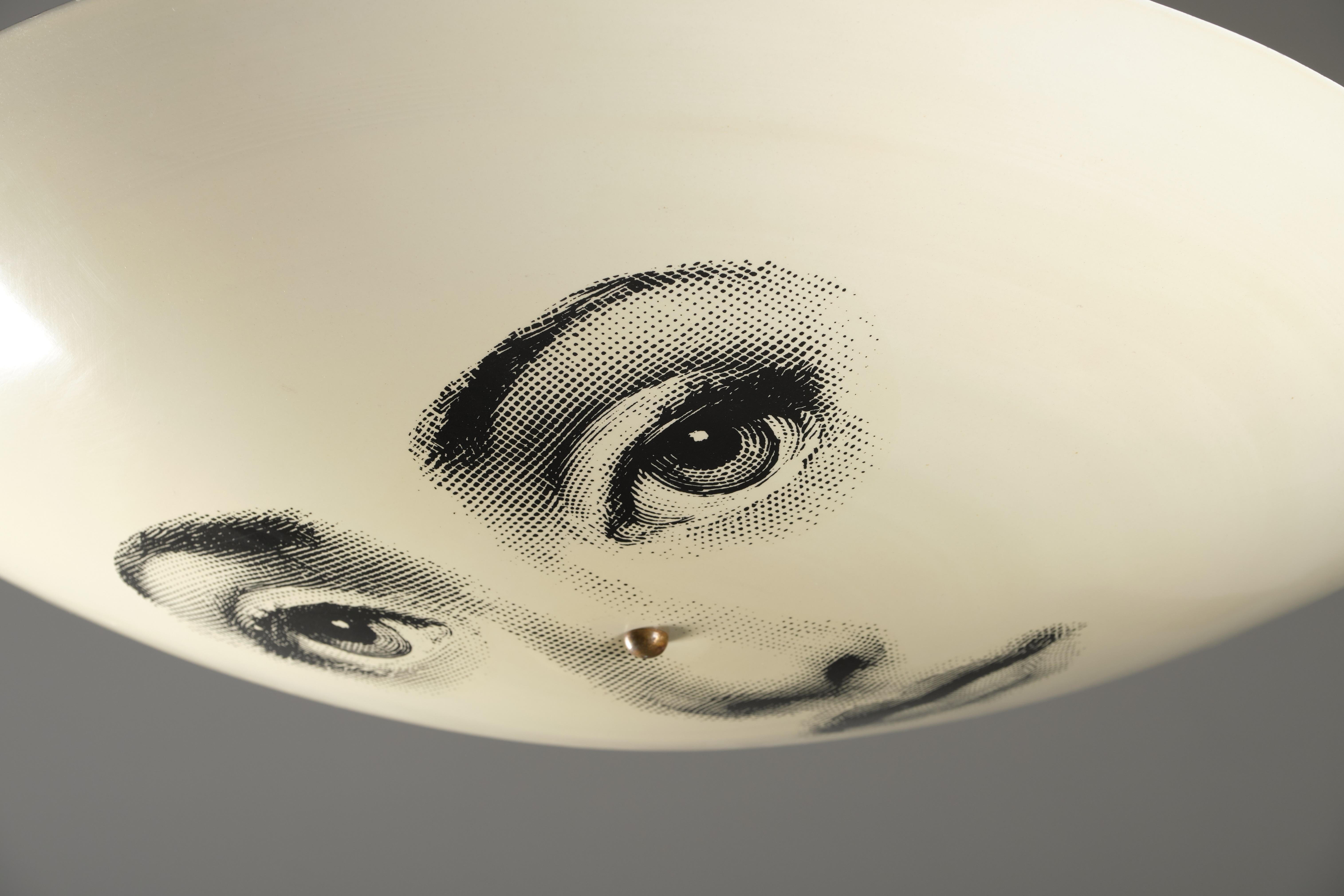 Mid-Century Modern Piero Fornasetti ceiling lamp with woman's face, circa 1960