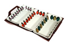 Piero Fornasetti Keramisches Vorspeisen-Set und Tablett