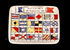 Piero Fornasetti Ceramic International Flag Code Jewelry Dish