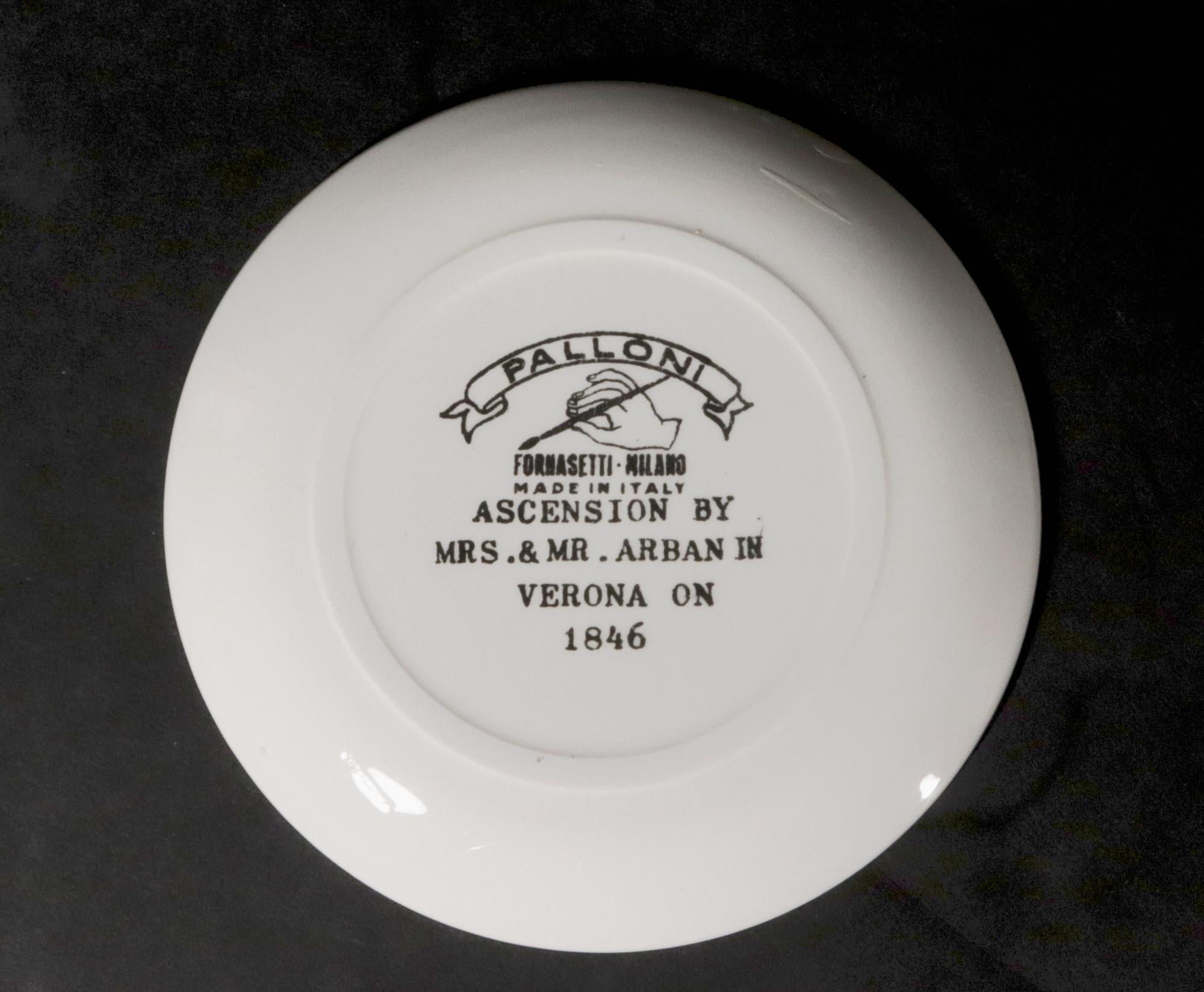 Piero Fornasetti Keramik Palloni, komplettes Set von Untersetzern mit Heißluftballon aus Keramik im Angebot 10