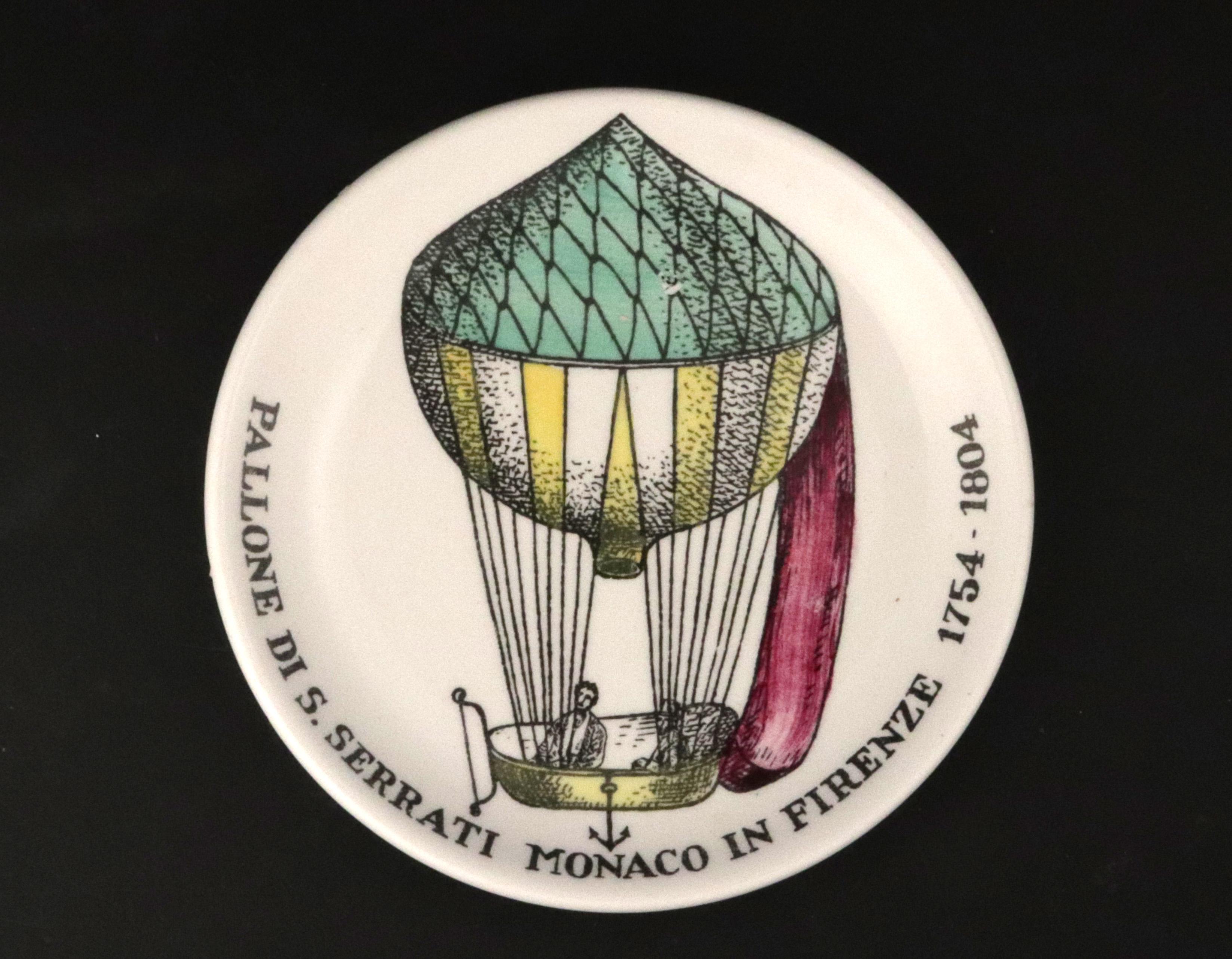 Mid-Century Modern Piero Fornasetti, montgolfière en céramique à motif Palloni - Ensemble complet en vente