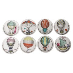 Piero Fornasetti Ceramic Palloni Pattern Hot Air Balloon- A Complete Set